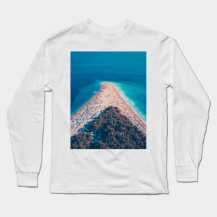 Bird's Eye View Painting Of Island Gift Long Sleeve T-Shirt